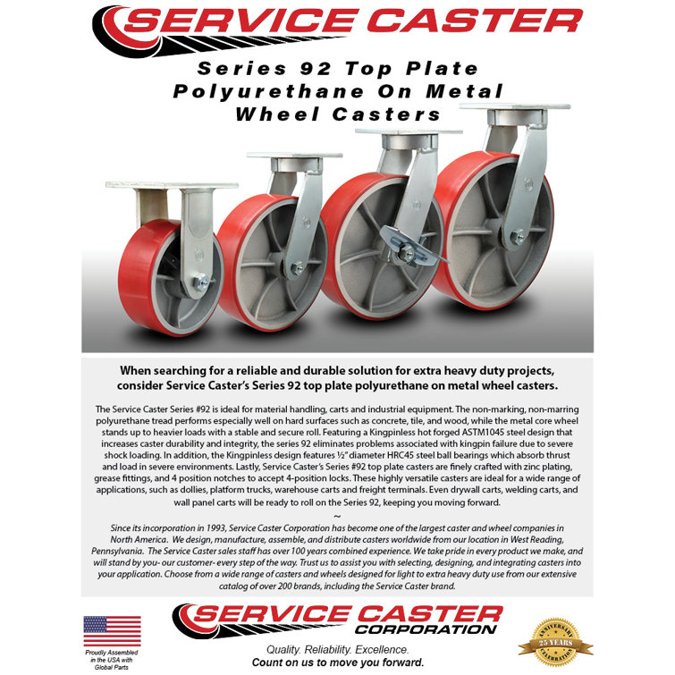 Service Caster Heavy Duty Poly on Cast Iron Caster Wayfair Canada